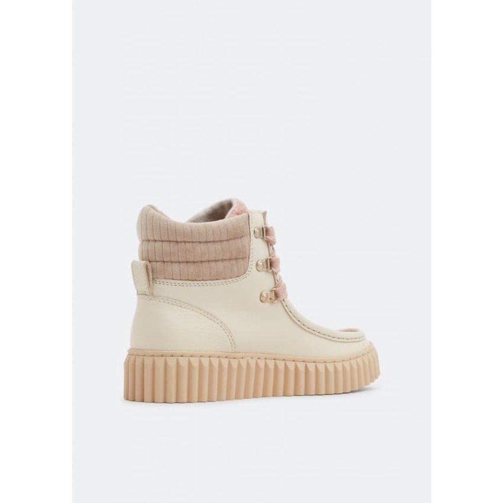Sam Edelman Fay Ivory and Pink Platform Sherpa lined winter boots ~size 7 - Picture 2 of 6